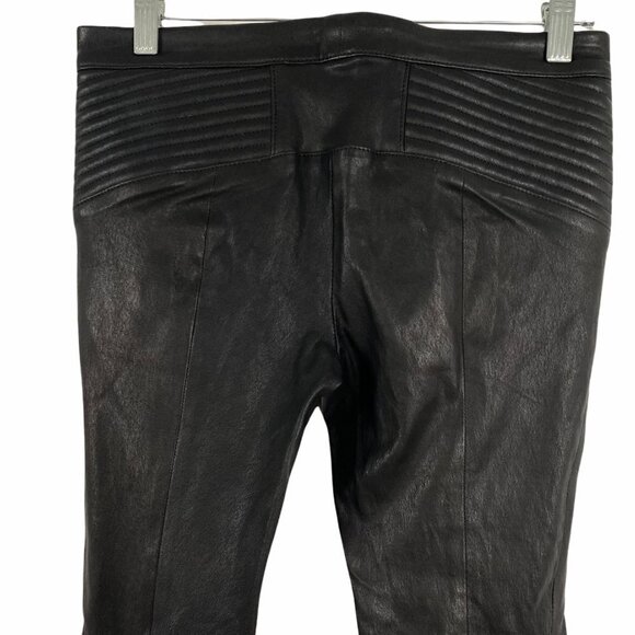 A.L.C. Pants Leather Cotton Black Leg‎ Zip Size 2 - Picture 8 of 10